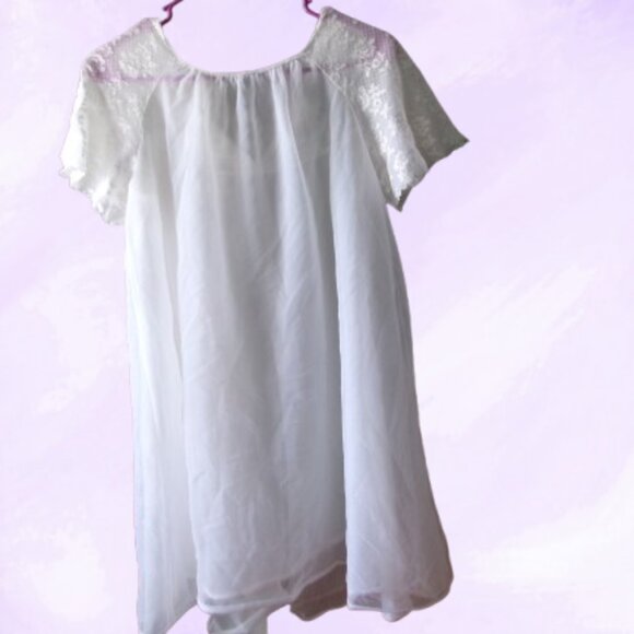 Radcliffe vintage coquette nightgown nightie lingerie bow lace in white/ivory L - Picture 2 of 11